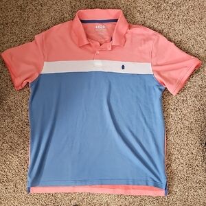 IZOD Men's Pink and Blue Polo Shirt